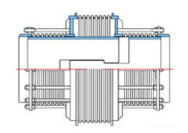 直管压力平衡式波纹膨胀节结构示意图